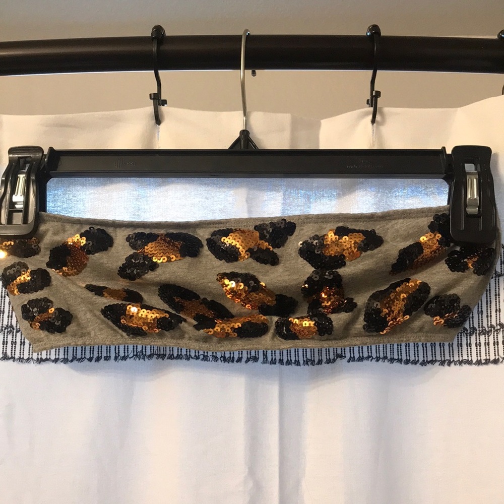 VS Pink Cheetah Sequins Bandeau